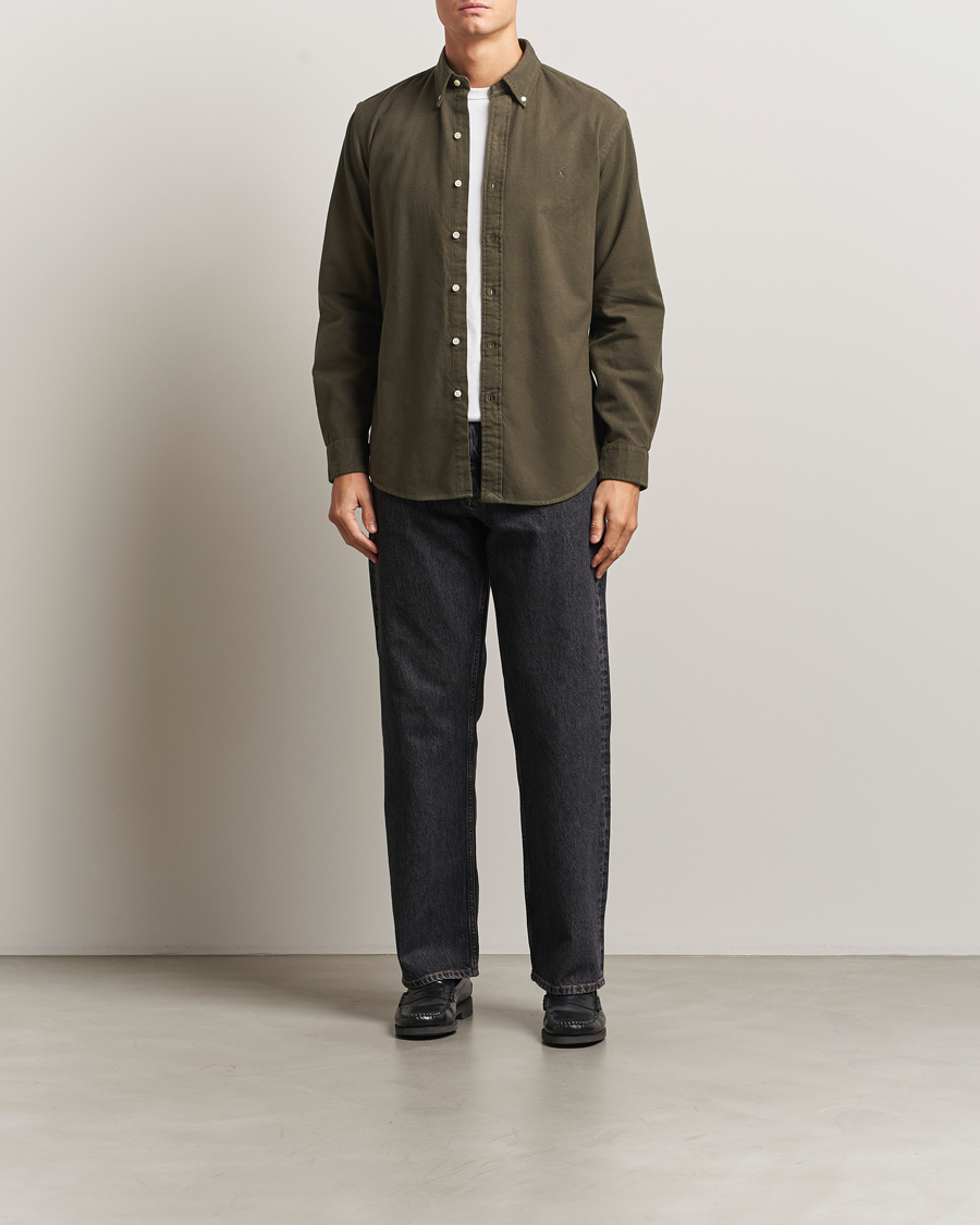 Herren | Hemden | Polo Ralph Lauren | Custom Fit Brushed Flannel Shirt Ranger Green