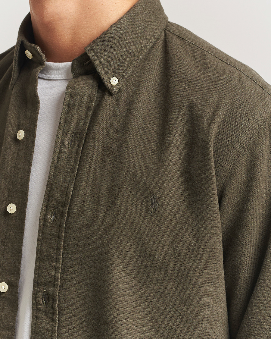 Herren | Hemden | Polo Ralph Lauren | Custom Fit Brushed Flannel Shirt Ranger Green