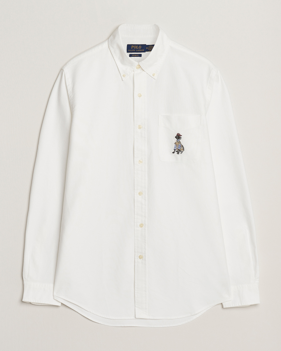 Herren | Hemden | Polo Ralph Lauren | Custom Fit Dog Pocket Oxford Shirt White Black Lab
