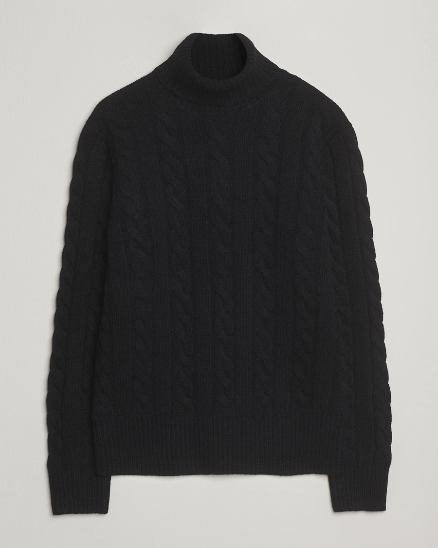 Herren | Pullover | Polo Ralph Lauren | Wool/Cashmere Cable Rollneck Polo Black
