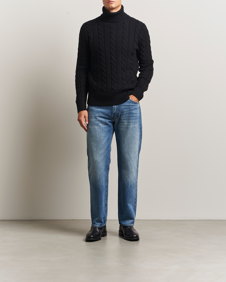 Herren | Pullover | Polo Ralph Lauren | Wool/Cashmere Cable Rollneck Polo Black