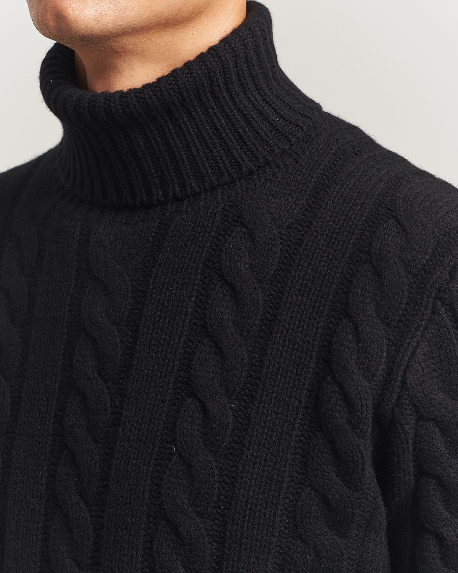 Herren | Pullover | Polo Ralph Lauren | Wool/Cashmere Cable Rollneck Polo Black