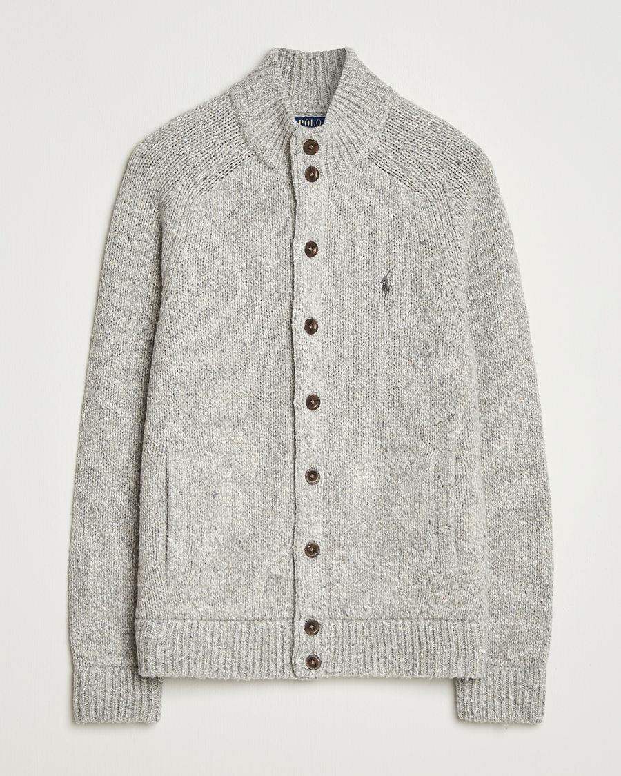 Herren | Pullover | Polo Ralph Lauren | Wool Blend Button Cardigan Grey Marl