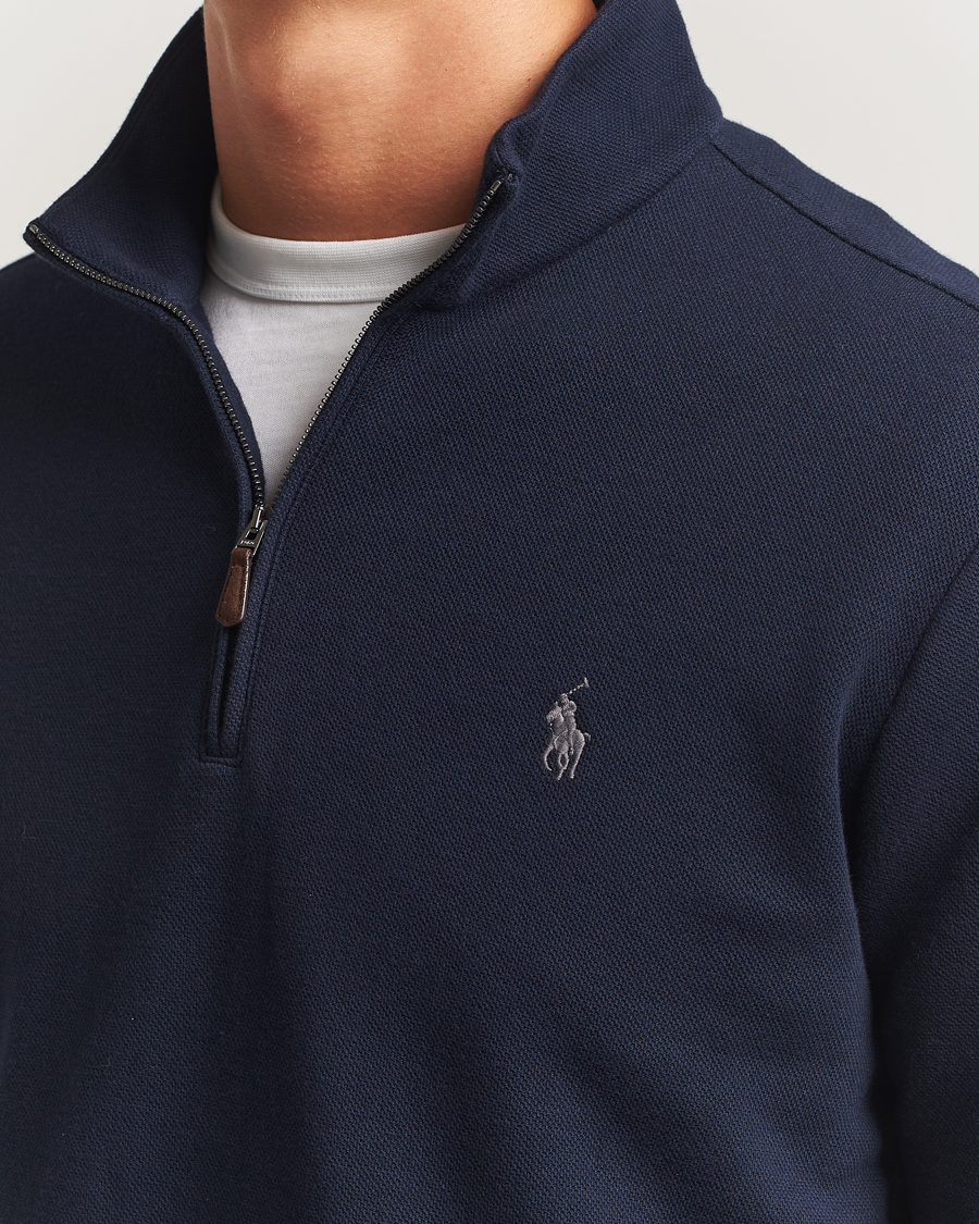 Herren | Pullover | Polo Ralph Lauren | Double Knit Jaquard Half Zip Sweater Aviator Navy