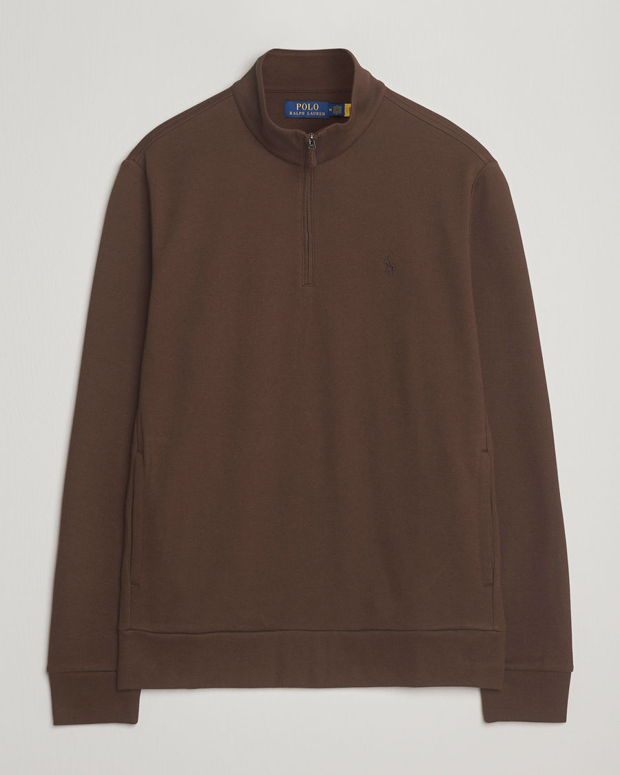 Herren | Pullover | Polo Ralph Lauren | Double Knit Jaquard Half Zip Sweater Nutmeg Brown