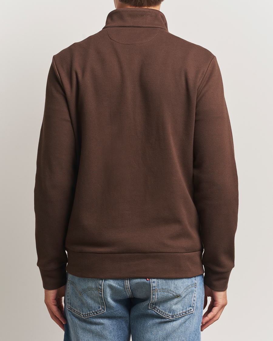 Herren | Pullover | Polo Ralph Lauren | Double Knit Jaquard Half Zip Sweater Nutmeg Brown