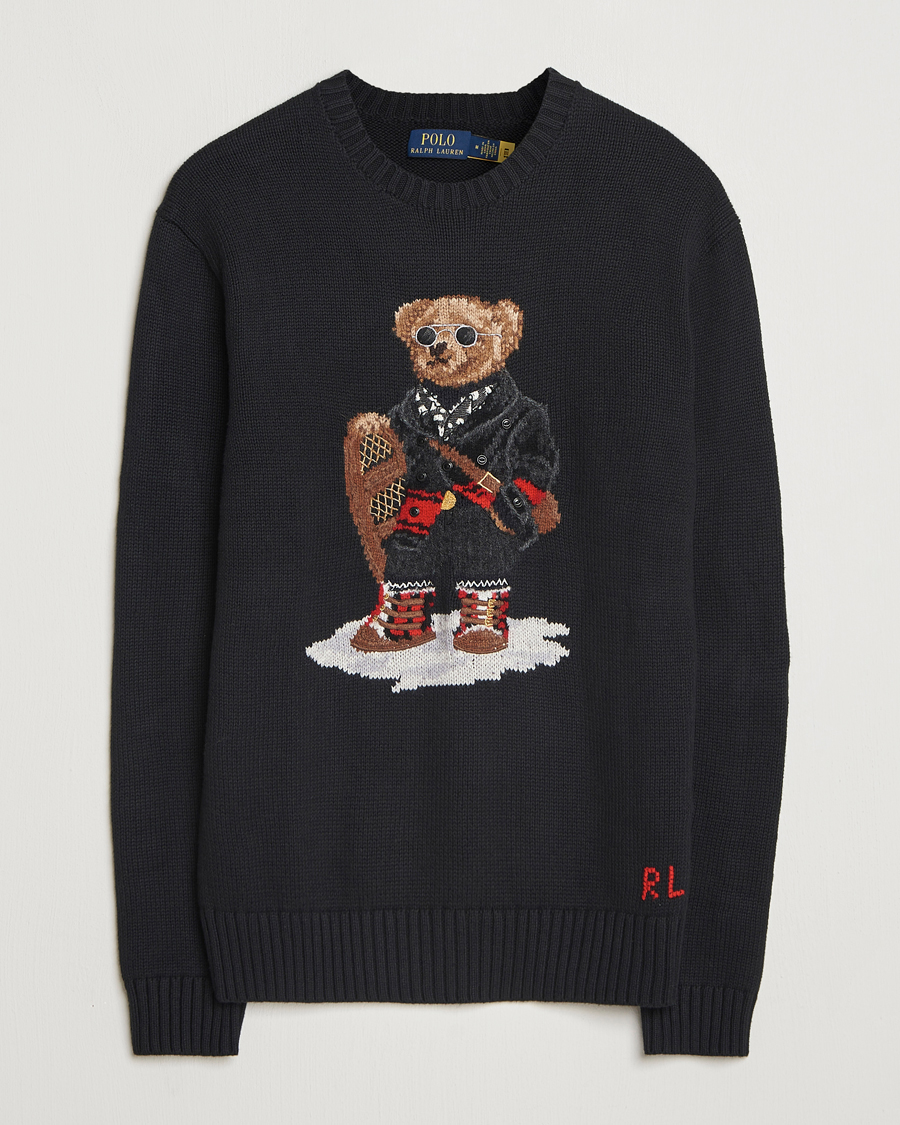 Herren | Pullover | Polo Ralph Lauren | Holiday Bear Cotton Sweater Polo Black