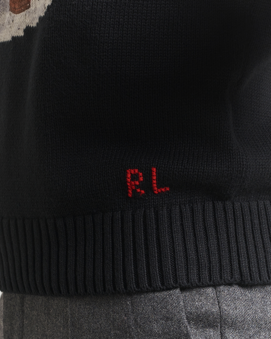 Herren | Pullover | Polo Ralph Lauren | Holiday Bear Cotton Sweater Polo Black