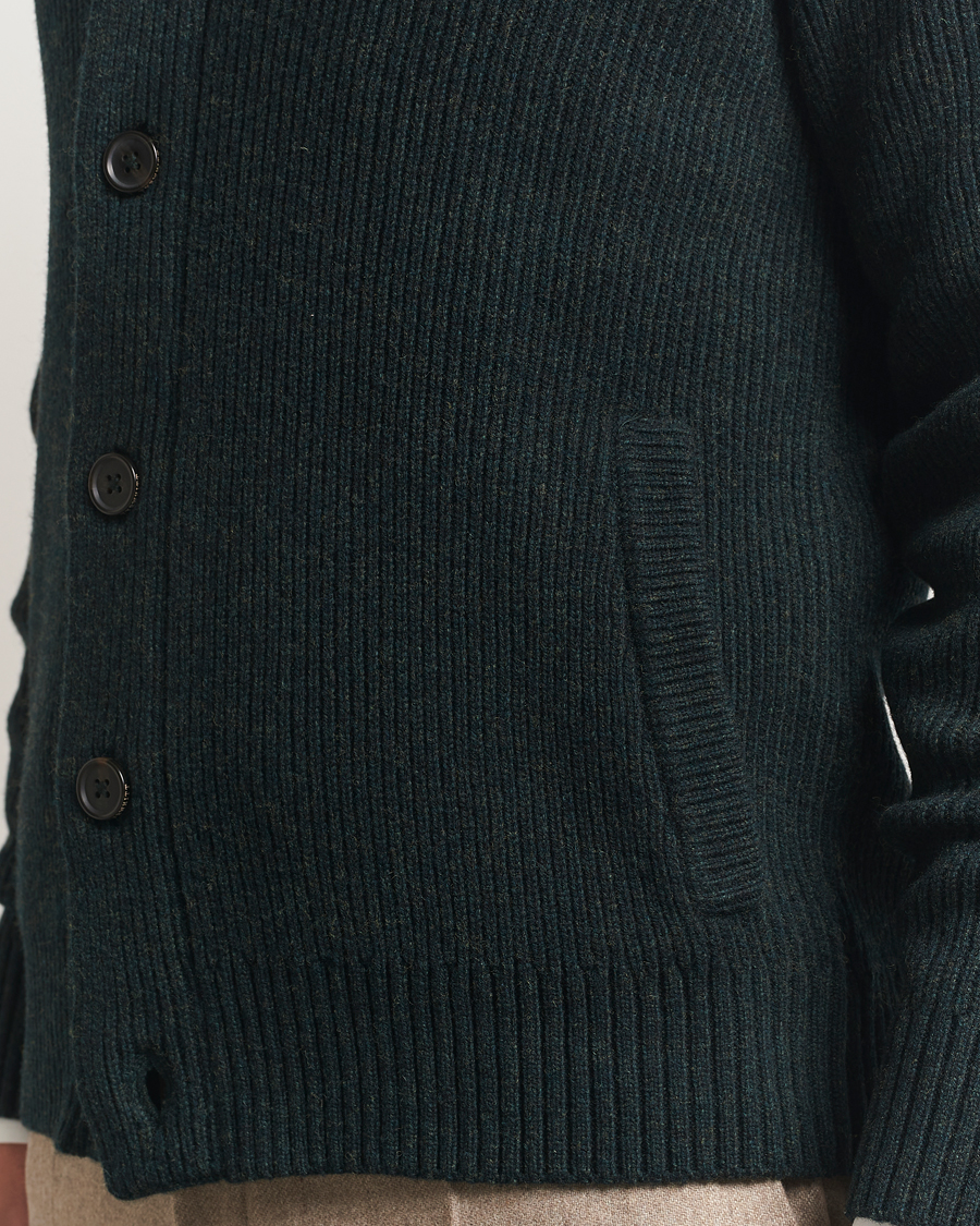 Herren | Pullover | Charles Tyrwhitt | Chunky Merino Shawl Neck Cardigan Forest Green