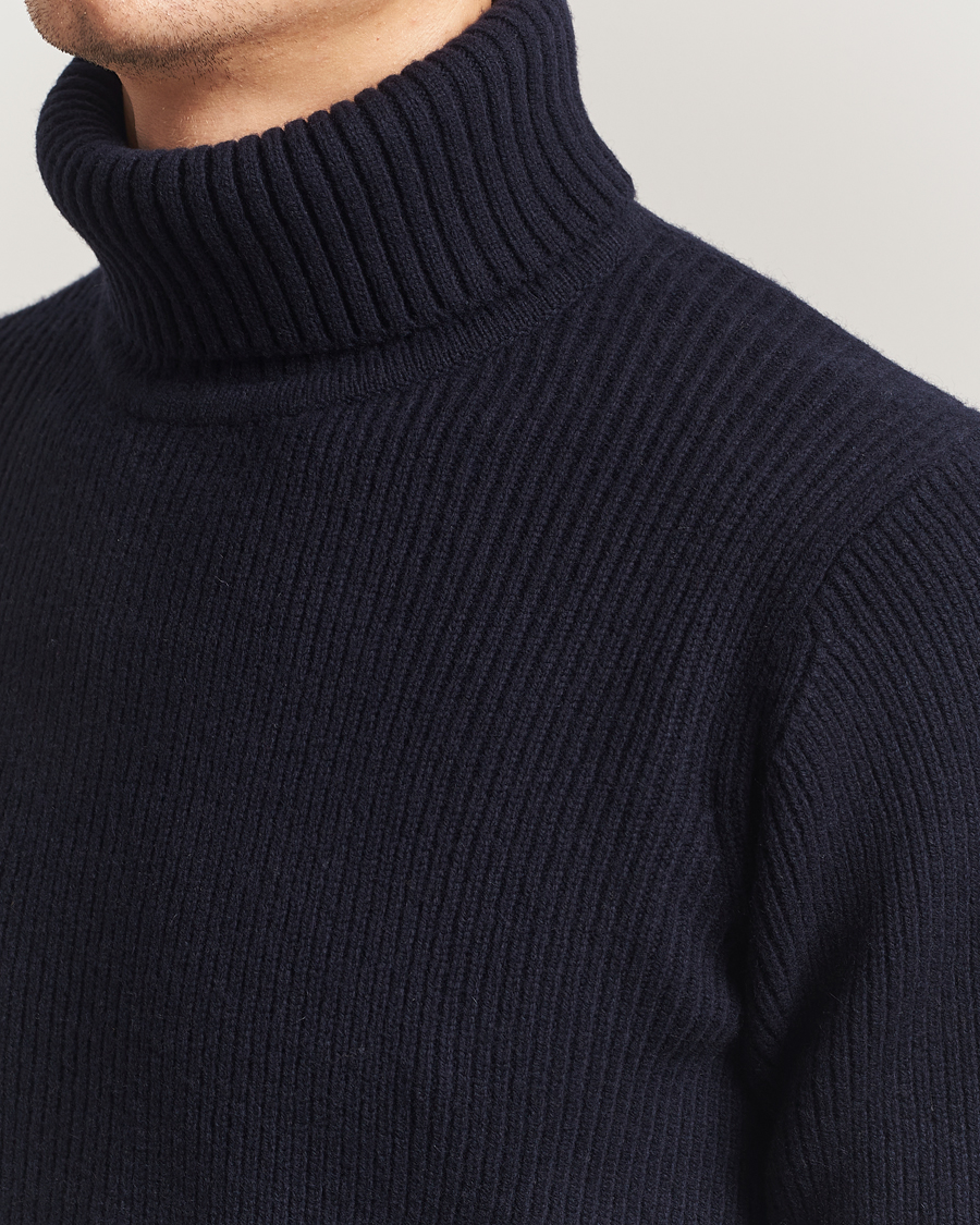 Herren | Pullover | Charles Tyrwhitt | Chunky Merino Roll Neck Navy