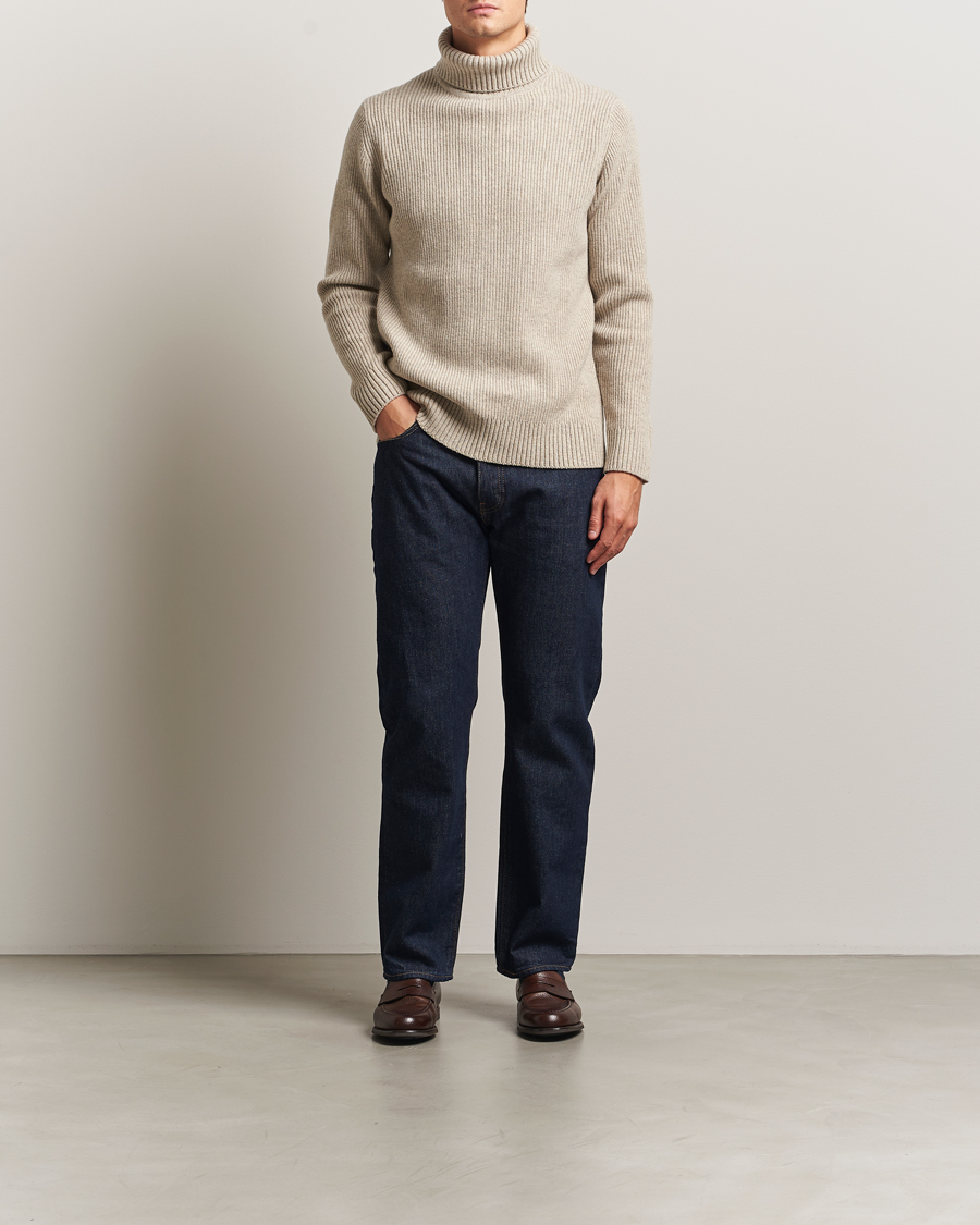 Herren | Pullover | Charles Tyrwhitt | Chunky Merino Roll Neck Oatmeal