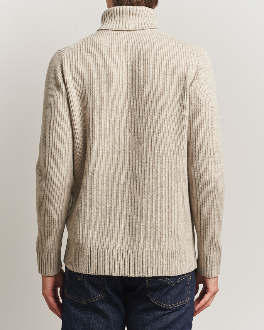 Herren | Pullover | Charles Tyrwhitt | Chunky Merino Roll Neck Oatmeal