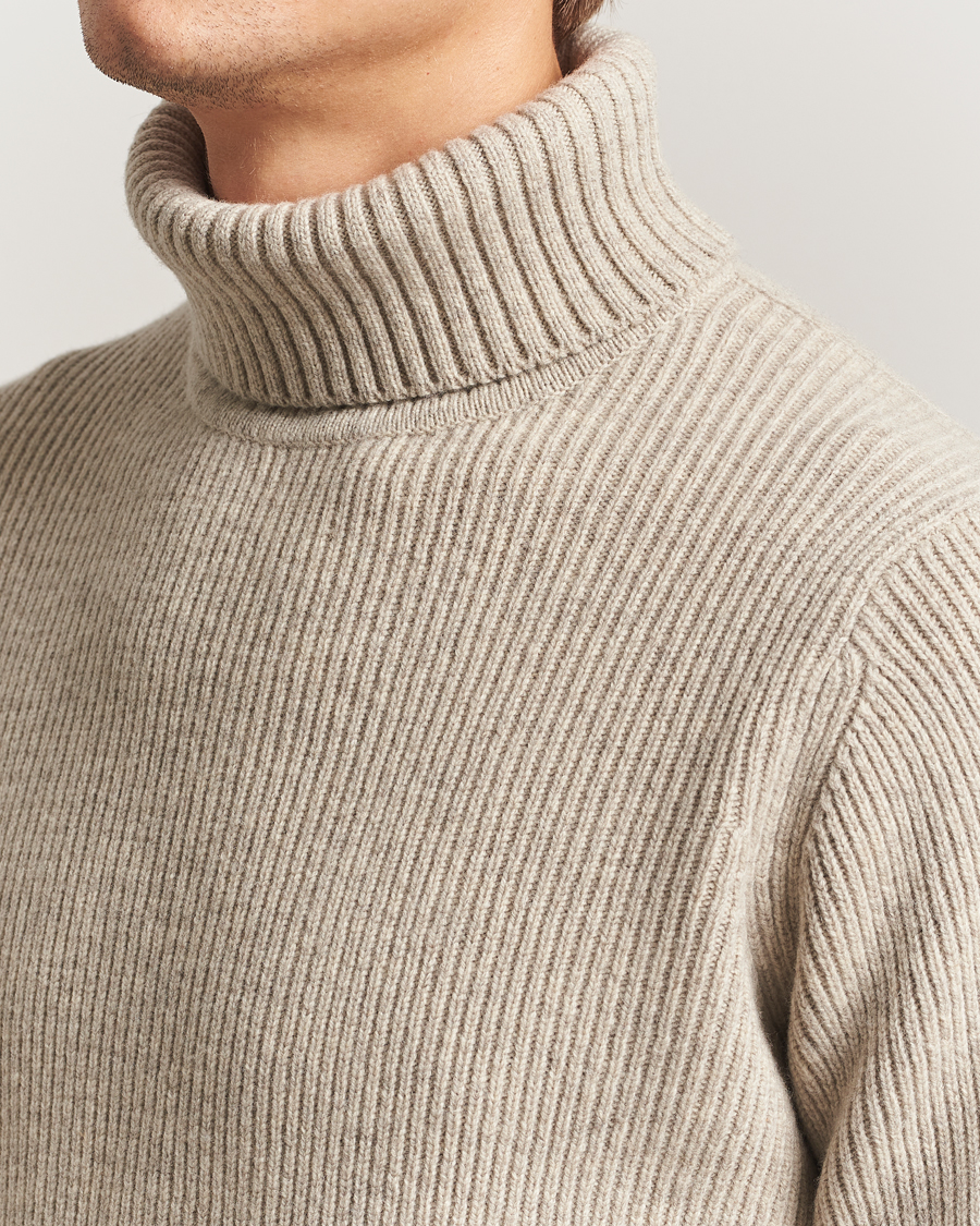 Herren | Pullover | Charles Tyrwhitt | Chunky Merino Roll Neck Oatmeal