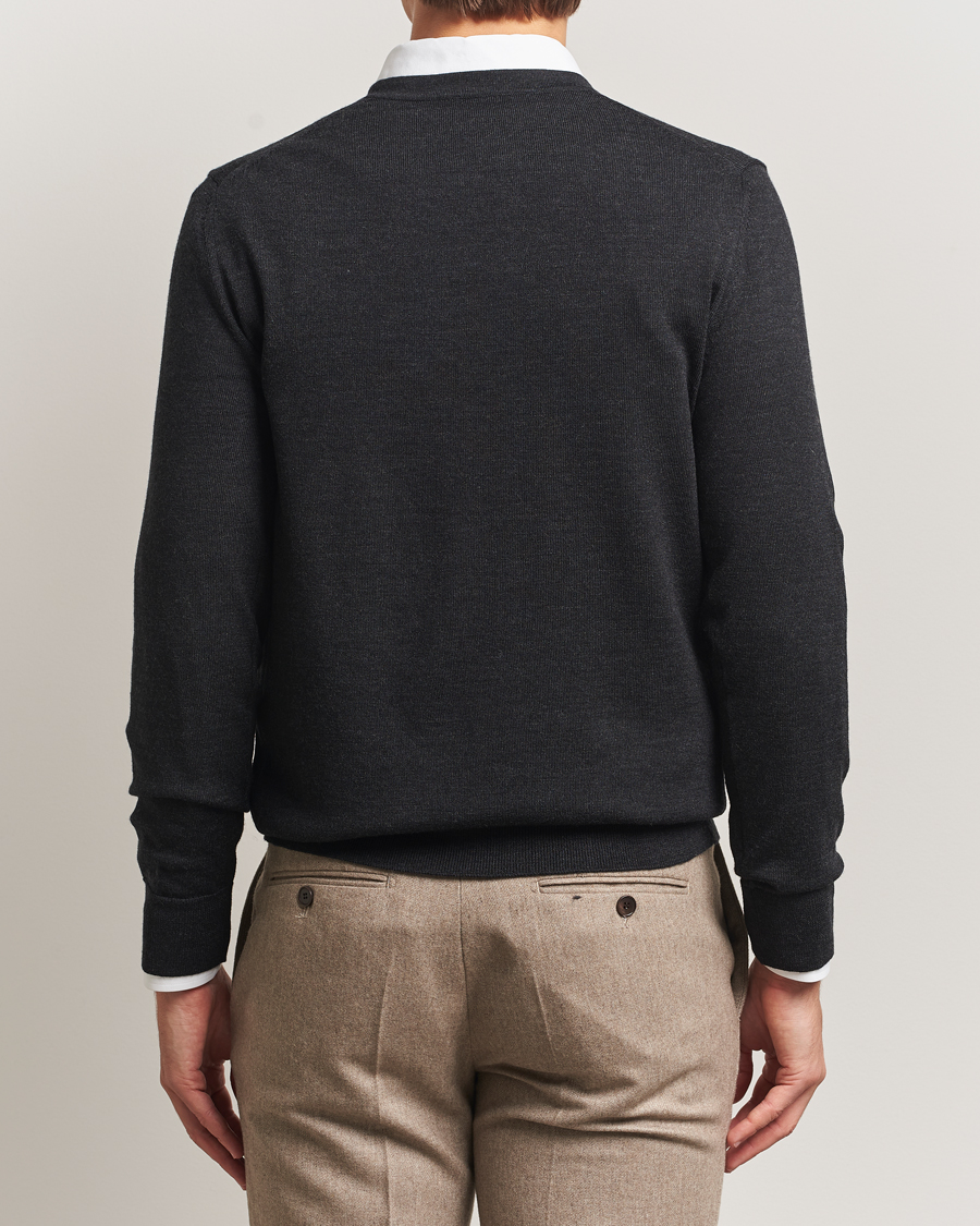 Herren | Pullover | Charles Tyrwhitt | Pure Merino V-Neck Jumper Dark Charcoal