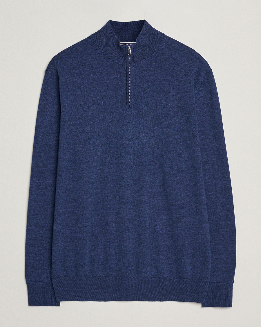 Herren | Pullover | Charles Tyrwhitt | Pure Merino Zip Neck Jumper Ink Blue