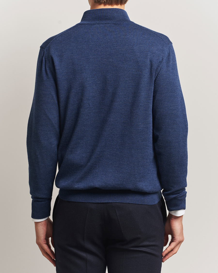 Herren | Pullover | Charles Tyrwhitt | Pure Merino Zip Neck Jumper Ink Blue