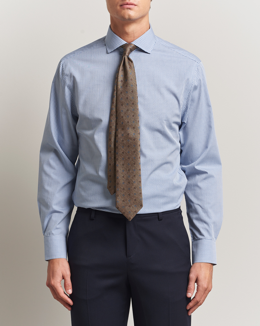 Herren | Hemden | Charles Tyrwhitt | Slim Fit Non Iron Poplin Gingham Shirt Royal Blue