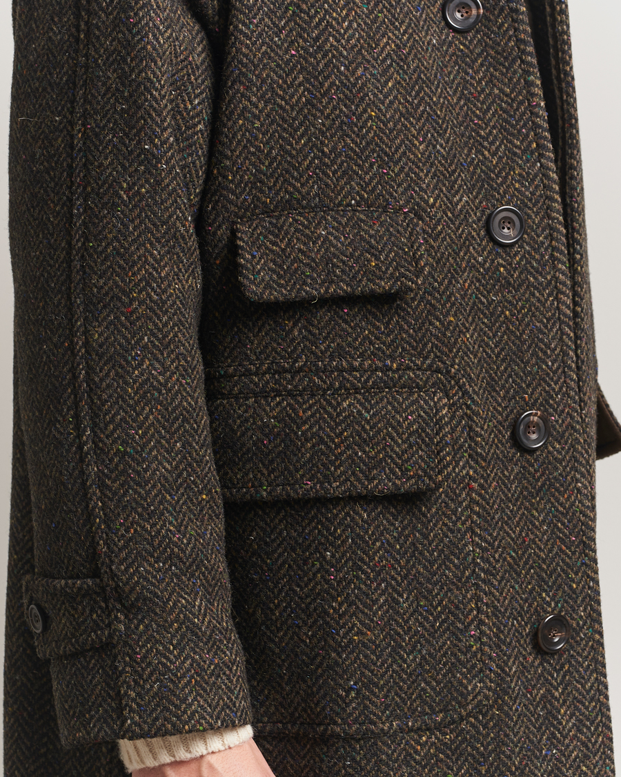 Herren | Jacken | Drake's | Herringbone Raglan Overcoat Brown