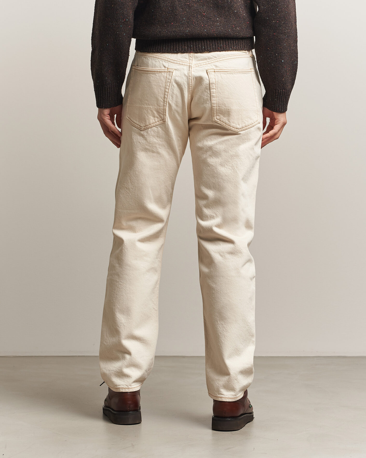 Herren | Jeans | Drake's | 5-Pocket Heavy Cotton Jeans Ecru