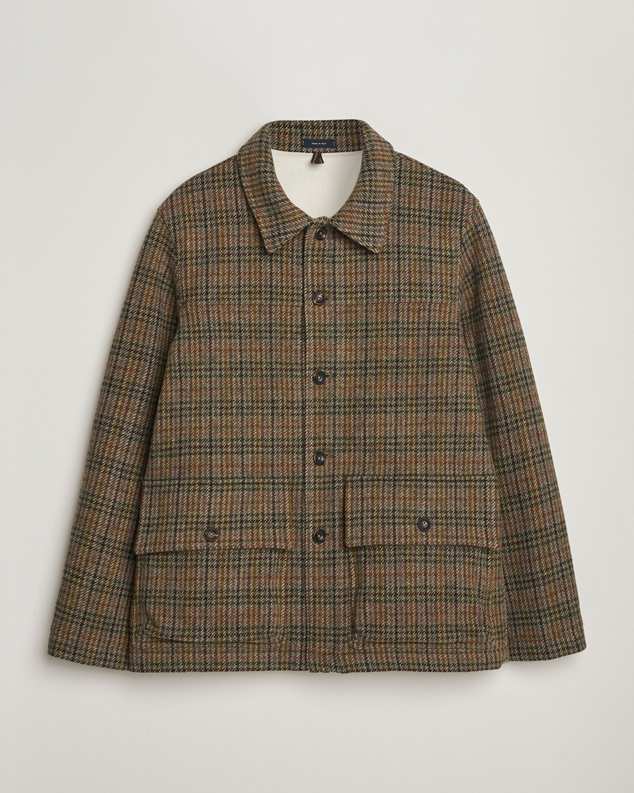 Herren | Jacken | Drake's | Check Tweed Donkey Chore Green