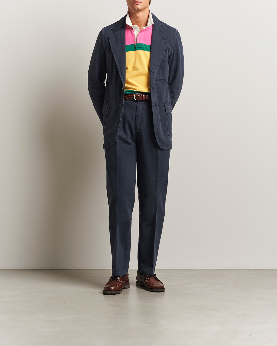 Herren | Sakkos | Drake's | MKI Heavy Cotton Twill Blazer Navy