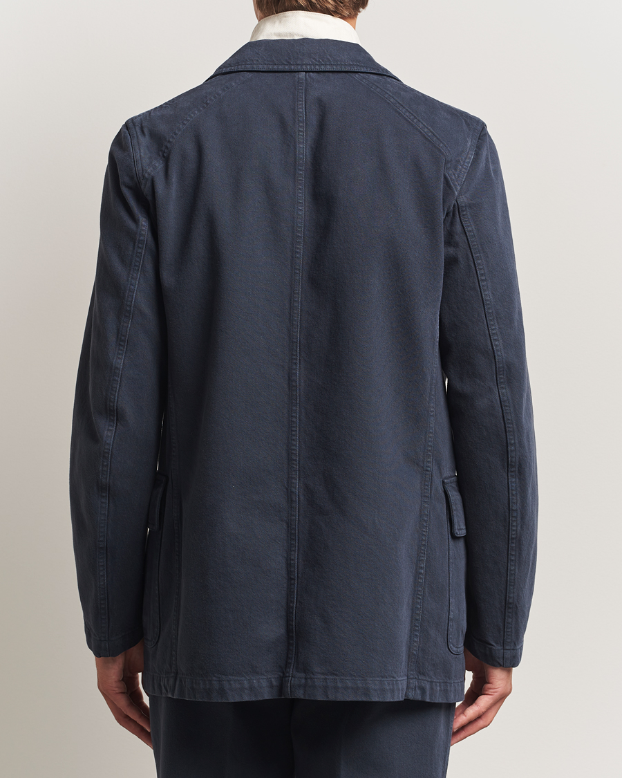 Herren | Sakkos | Drake's | MKI Heavy Cotton Twill Blazer Navy