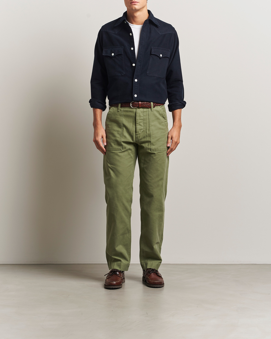 Herren | Hemden | Drake's | Moleskine Western Shirt Navy