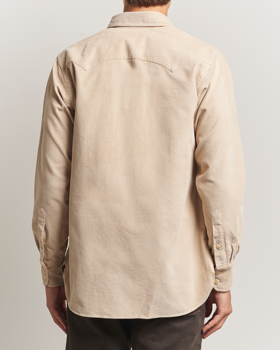 Herren | Hemden | Drake's | Fine Corduroy Work Shirt Ecru