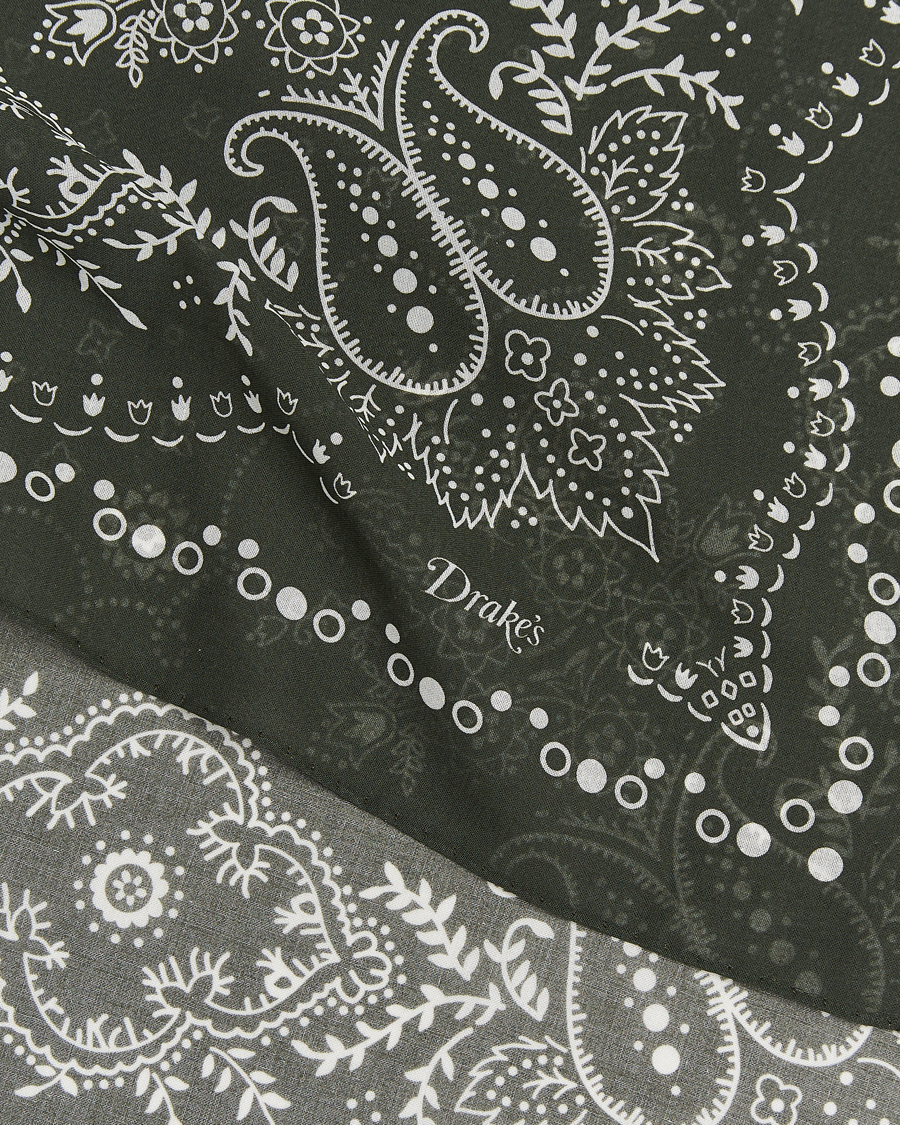 Herren | Tücher | Drake's | Paisley Bandana Dark Green