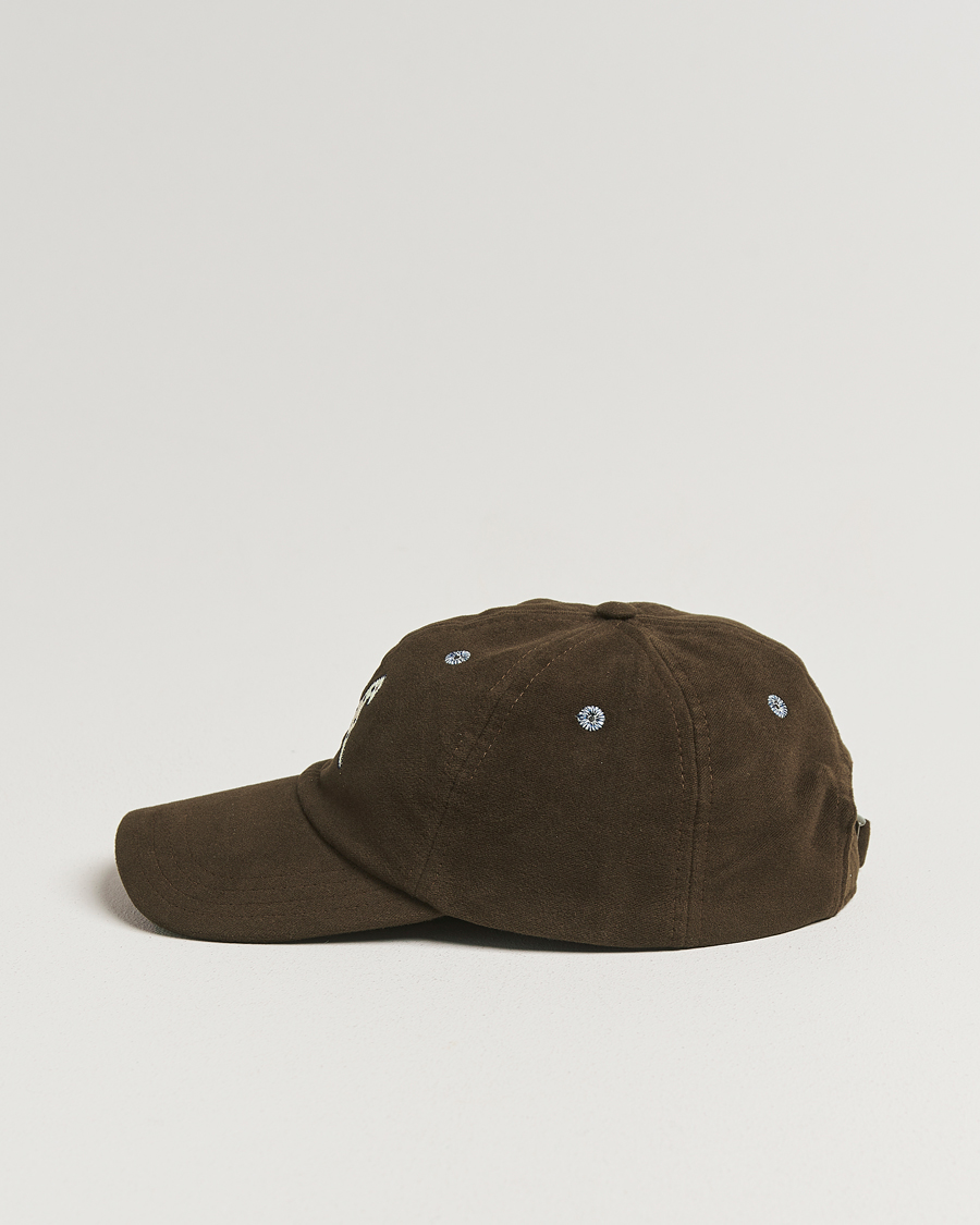 Herren | Drake's Horse Applique Moleskin Baseball Cap Brown | Drake's | Horse Applique Moleskin Baseball Cap Brown