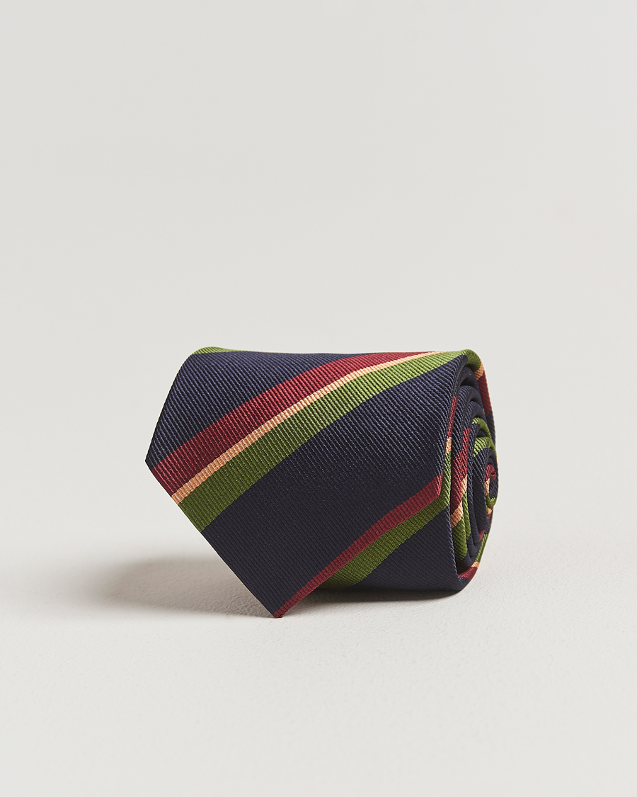 Herren | Krawatten | Drake's | Sandwitch Stripe Reppe Silk Tie Navy