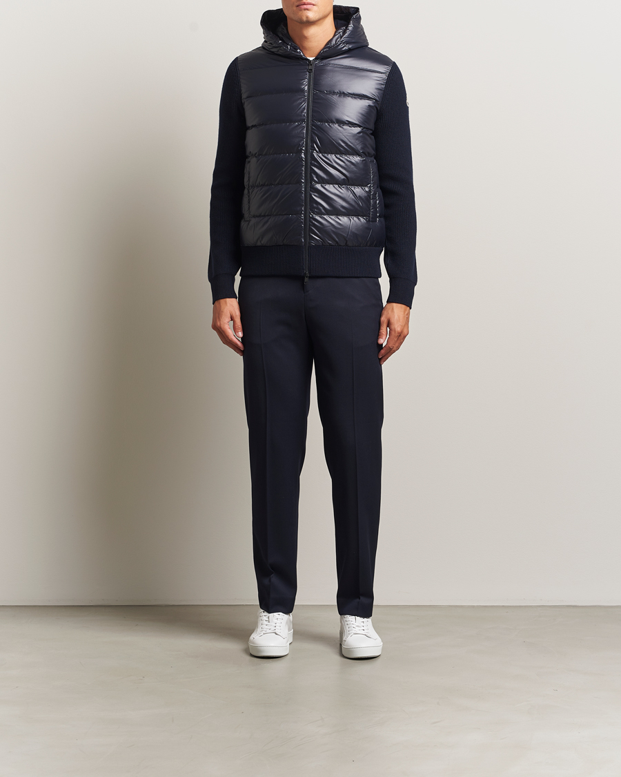 Herren | Pullover | Moncler | Padded Hooded Cardigan Navy