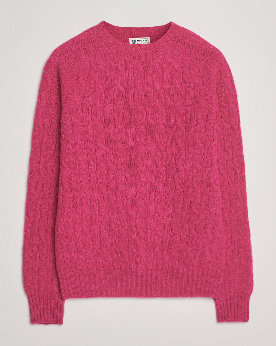 Herren | Pullover | Morris | Brushed Cable Sweater Pink