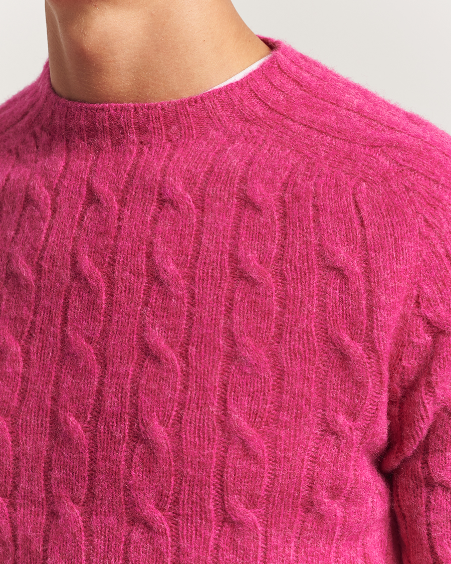 Herren | Pullover | Morris | Brushed Cable Sweater Pink
