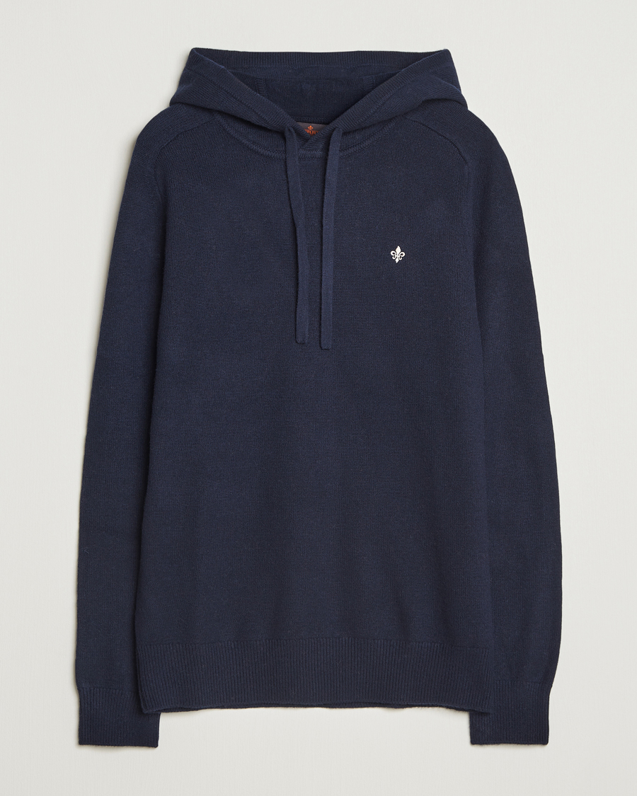 Herren | Pullover | Morris | Hertford Lambswool Hoodie Navy