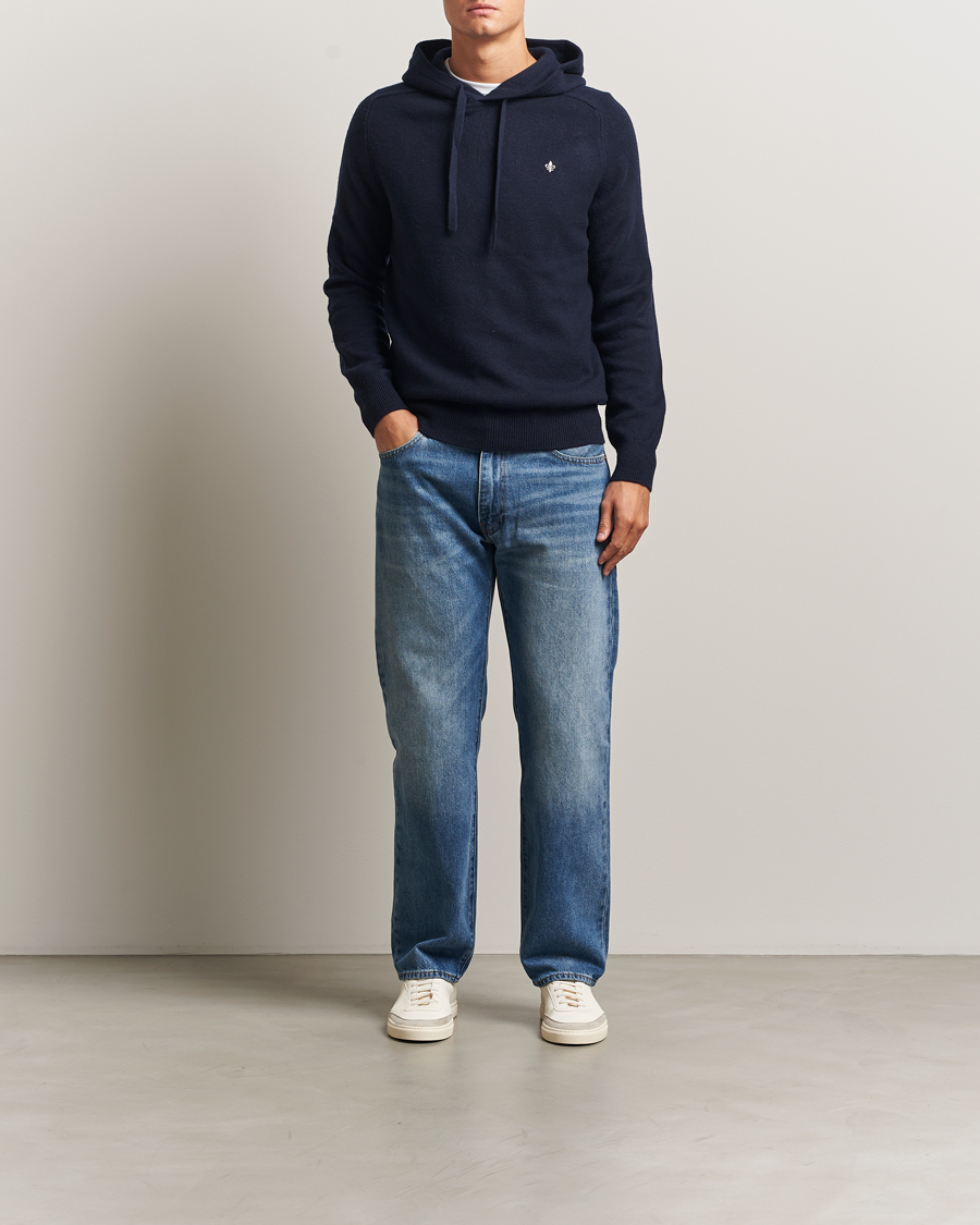 Herren | Pullover | Morris | Hertford Lambswool Hoodie Navy