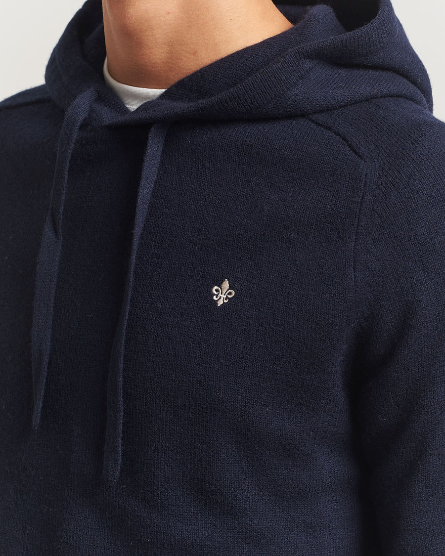 Herren | Pullover | Morris | Hertford Lambswool Hoodie Navy