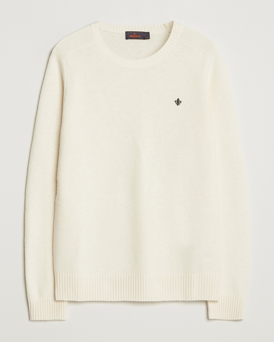 Herren | Pullover | Morris | Hertford Lambswool Merino Crew Neck Off White