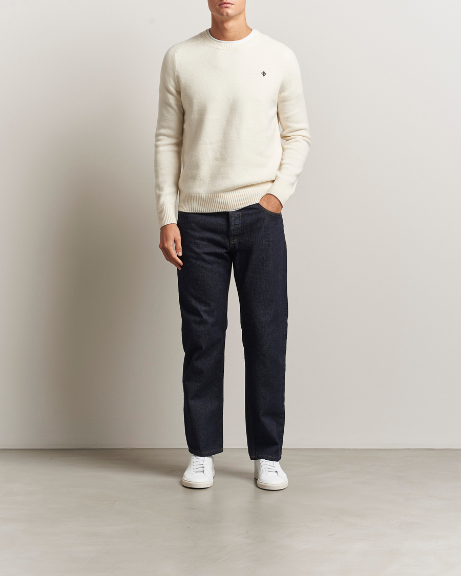 Herren | Pullover | Morris | Hertford Lambswool Merino Crew Neck Off White