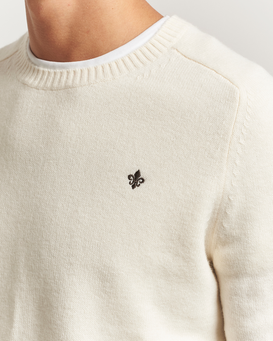 Herren | Pullover | Morris | Hertford Lambswool Merino Crew Neck Off White