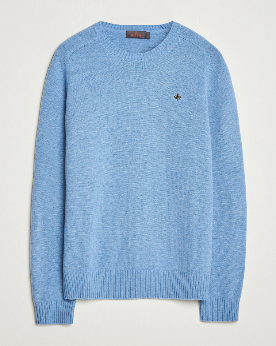 Herren | Jacken | Morris | Hertford Lambswool Merino Crew Neck Light Blue