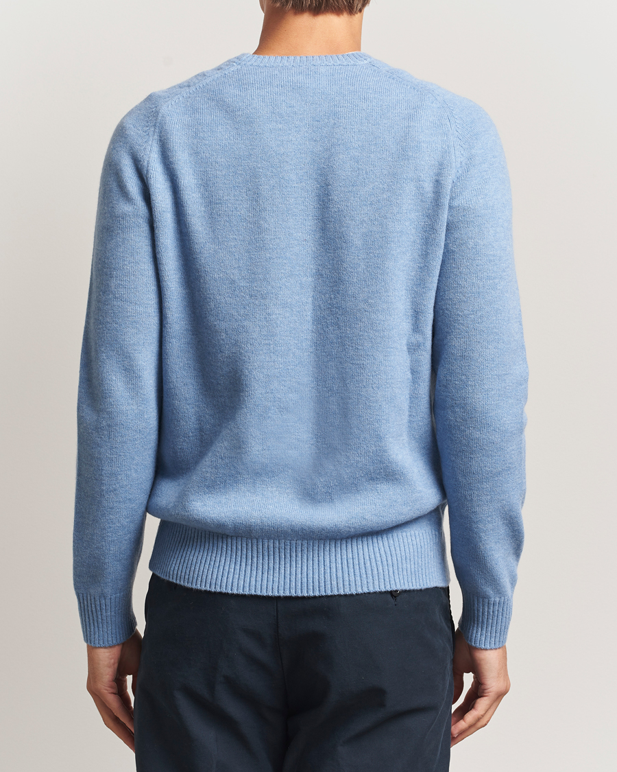 Herren | Jacken | Morris | Hertford Lambswool Merino Crew Neck Light Blue