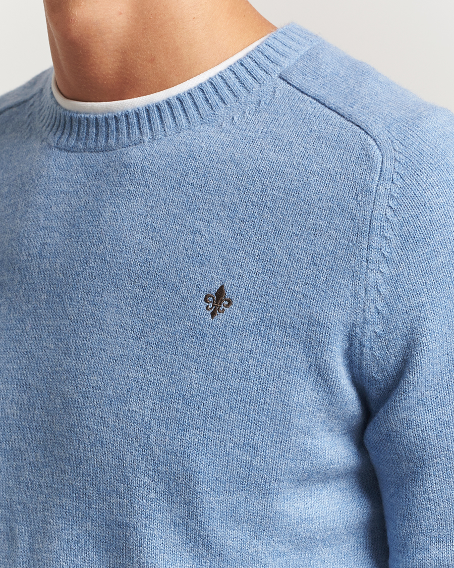 Herren | Jacken | Morris | Hertford Lambswool Merino Crew Neck Light Blue