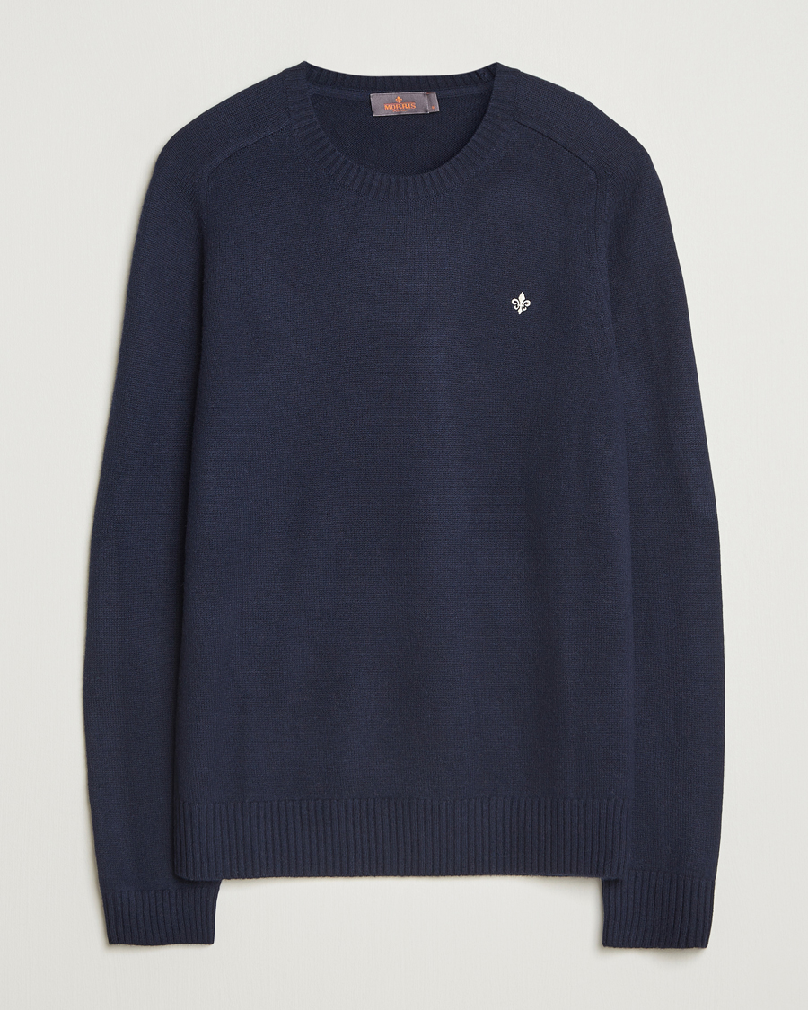 Herren | Pullover | Morris | Hertford Lambswool Merino Crew Neck Navy
