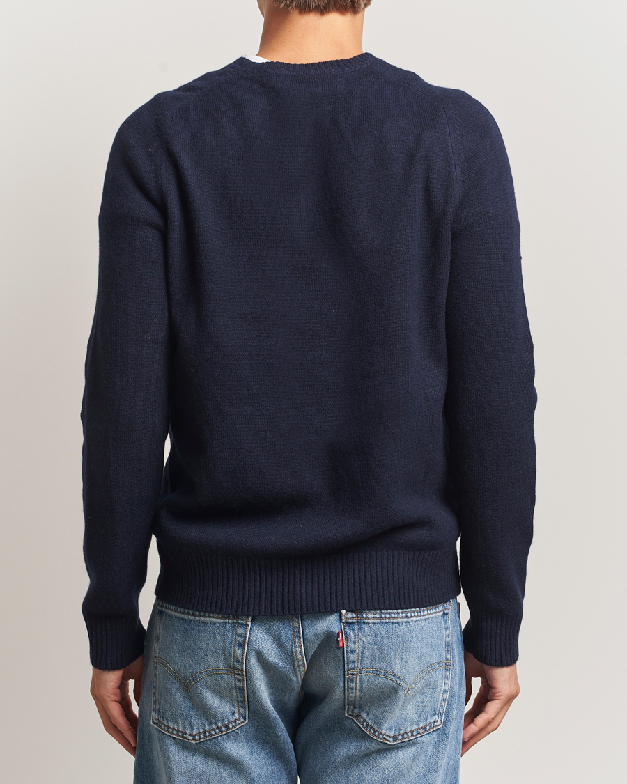 Herren | Pullover | Morris | Hertford Lambswool Merino Crew Neck Navy