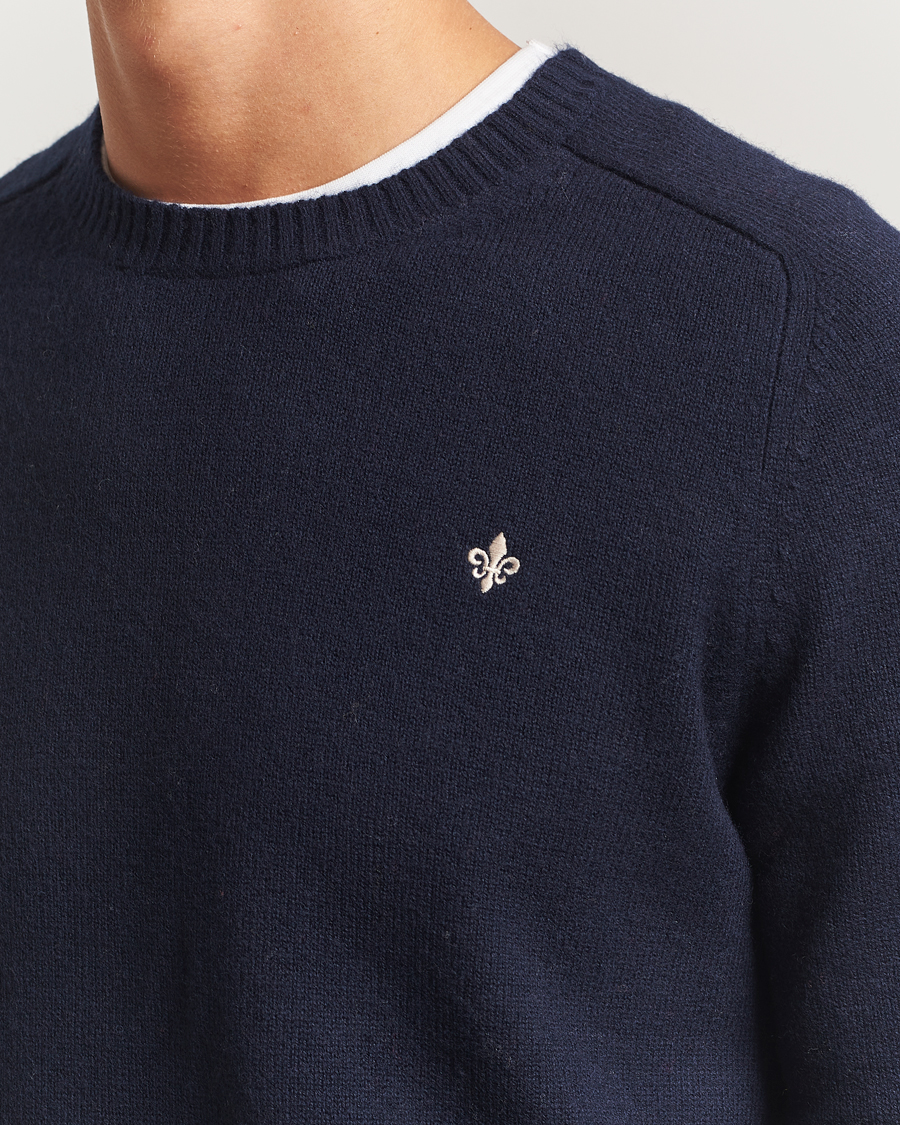 Herren | Pullover | Morris | Hertford Lambswool Merino Crew Neck Navy