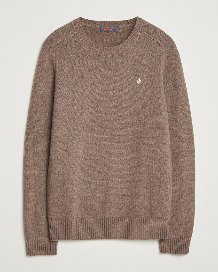 Herren | Pullover | Morris | Hertford Lambswool Merino Crew Neck Brown