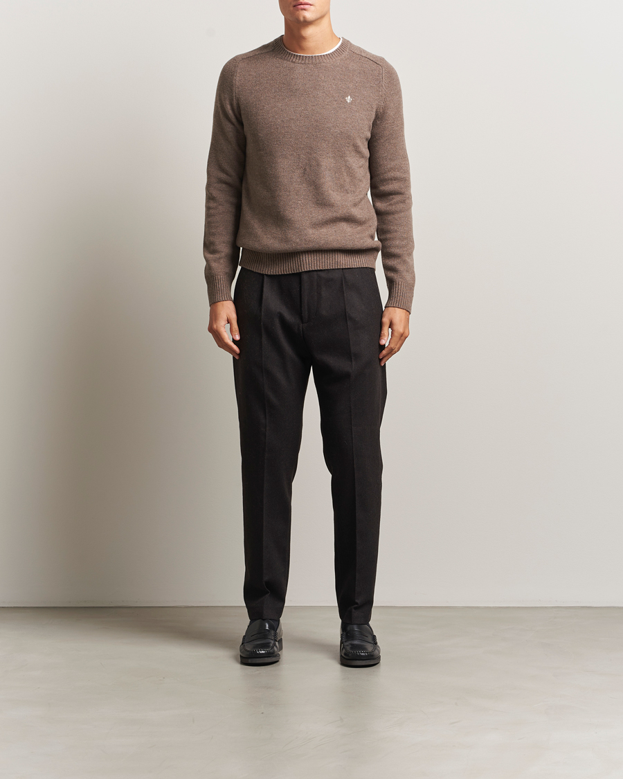 Herren | Pullover | Morris | Hertford Lambswool Merino Crew Neck Brown