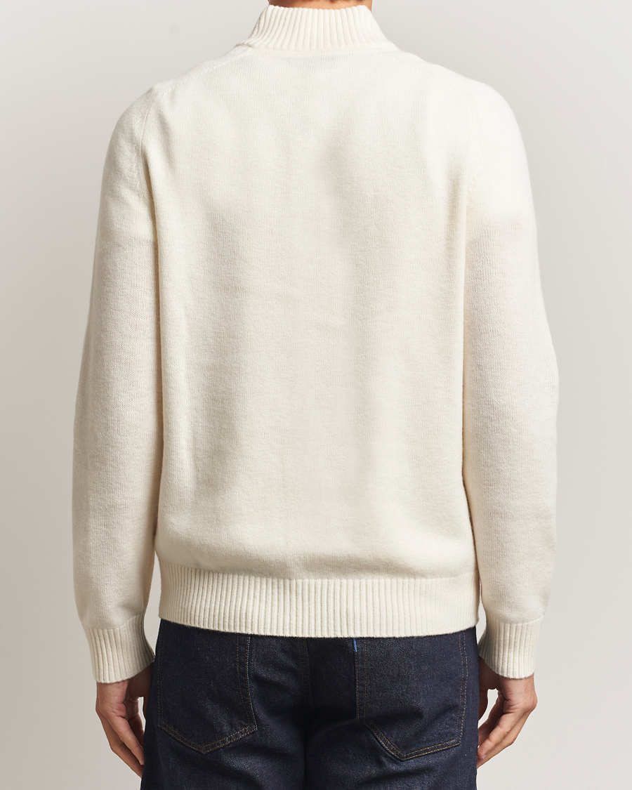 Herren | Pullover | Morris | Hertford Lambswool Merino Half Zip Off White