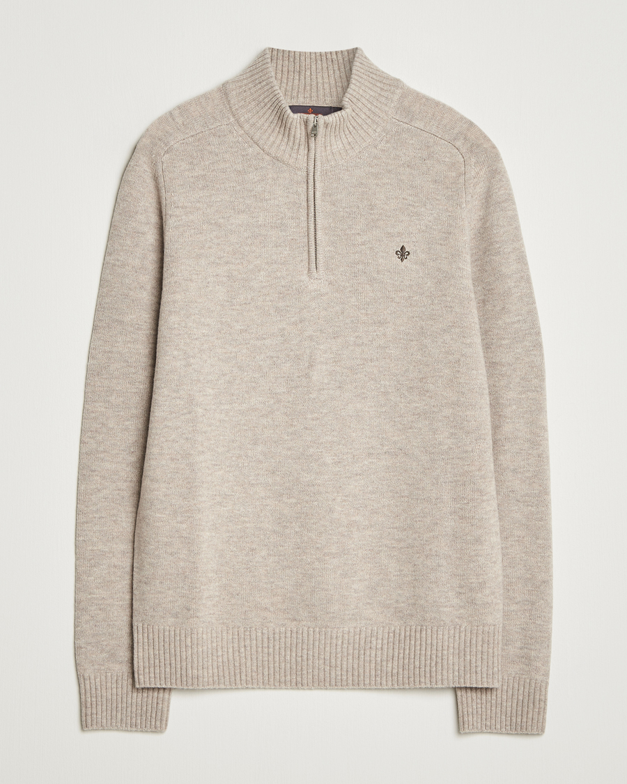 Herren | Pullover | Morris | Hertford Lambswool Merino Half Zip Khaki